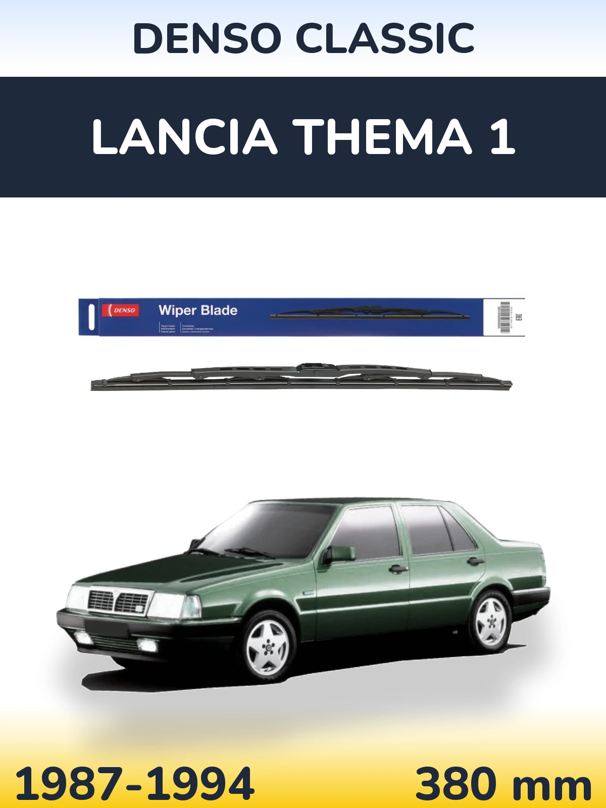 Rear wiper blade Denso Classic 380 mm for Lancia Thema 1 1987-1994