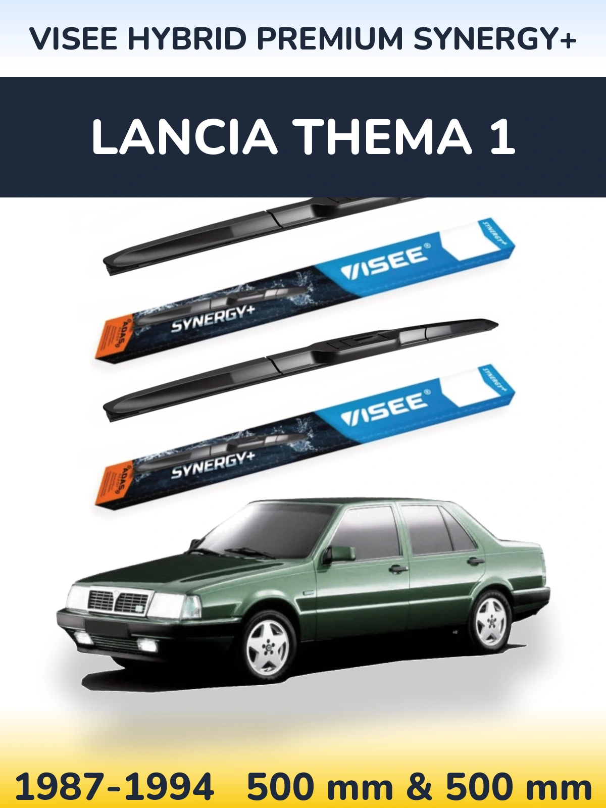 Комплект передніх щіток VISEE HYBRID PREMIUM SYNERGY+ 500 & 500 мм для Lancia Thema 1 1987-1994