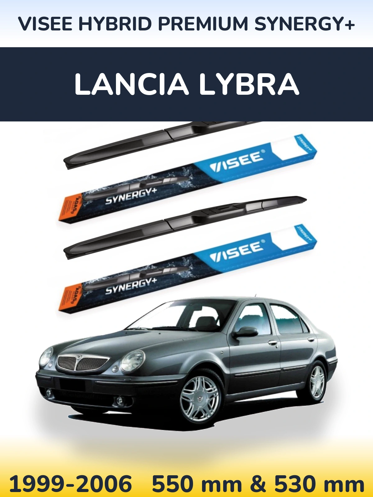 Sada předních stěračů VISEE HYBRID PREMIUM SYNERGY+ 550 a 530 mm pro Lancia Lybra 1999-2006