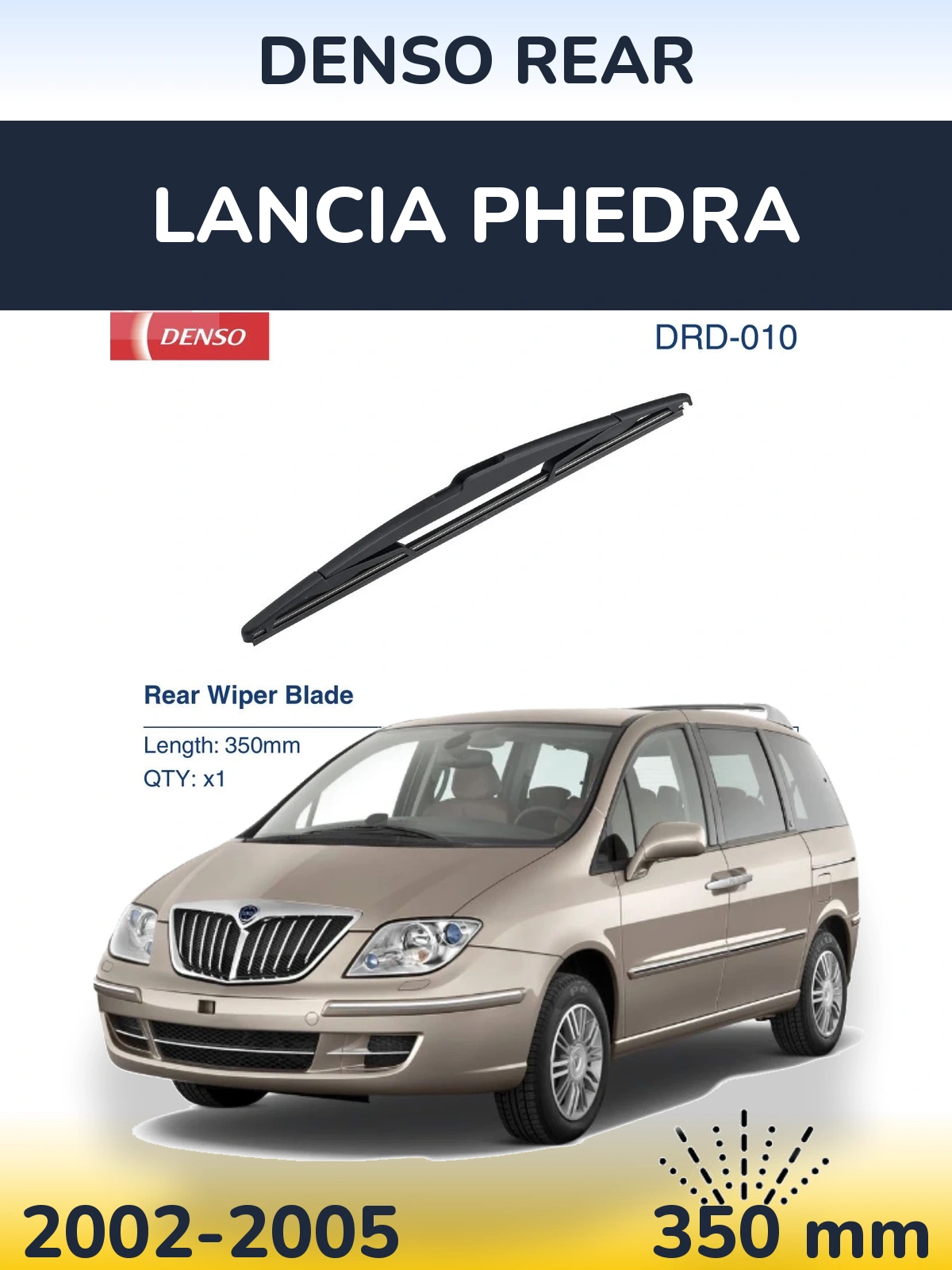 Zadní stěrač Denso Rear 350 mm pro Lancia Phedra 2002-2005