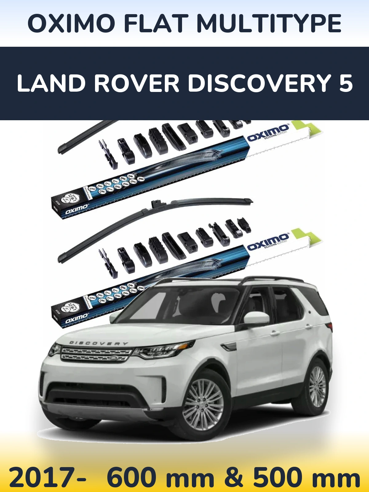 Sada předních stěračů Oximo Flat MultiType 600 a 500 mm pro Land Rover Discovery 5 2017-2026