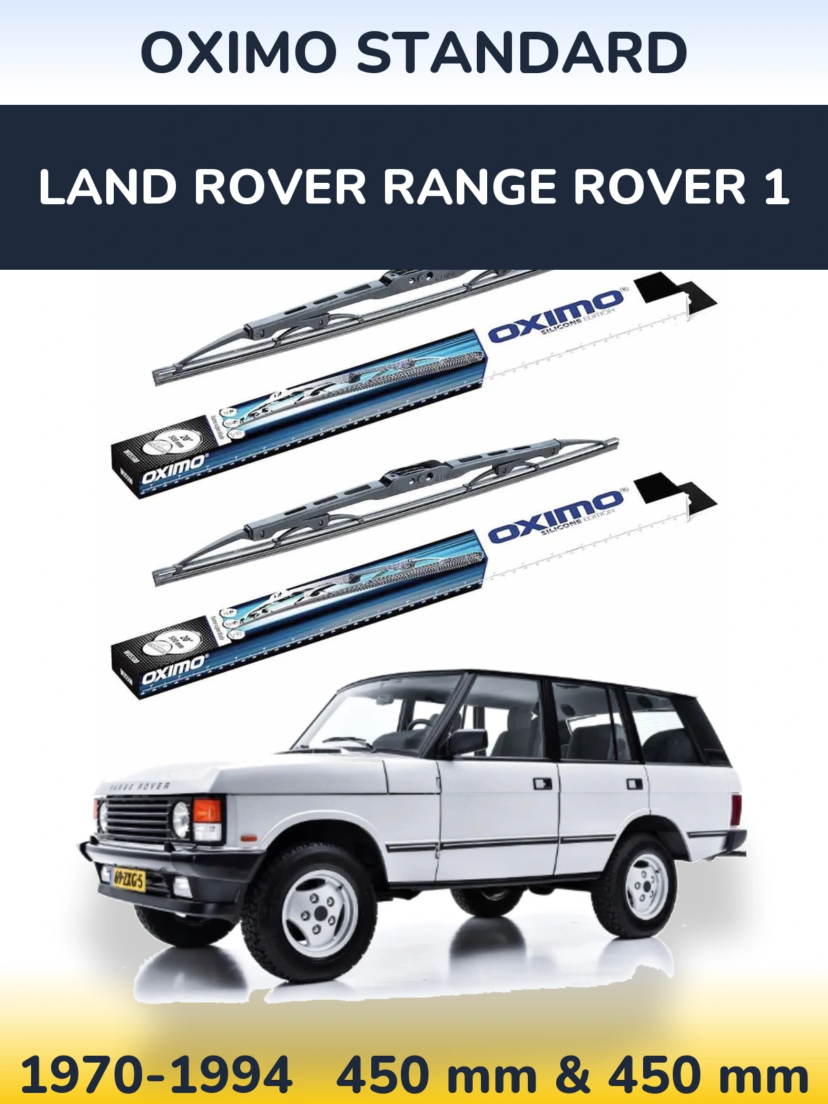 Sada předních stěračů Oximo Standard 450 a 450 mm pro Land Rover Range Rover 1 1970-1994