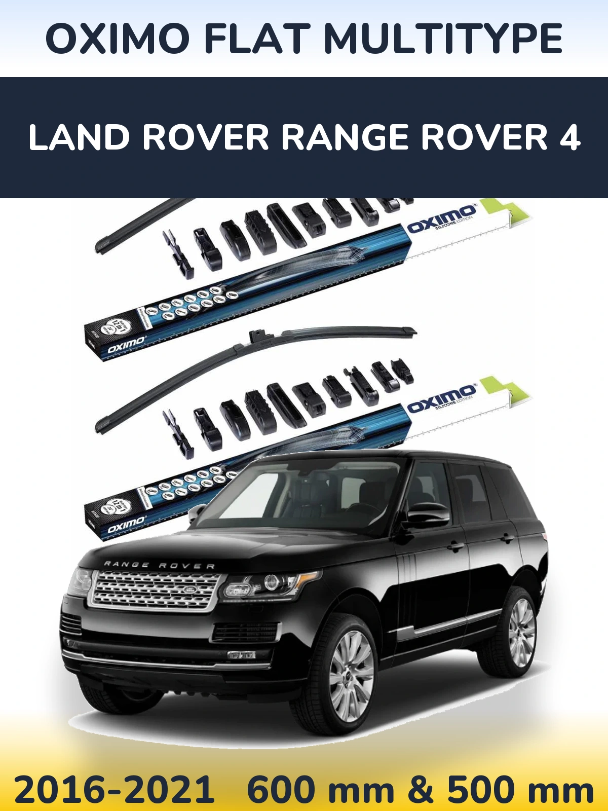 Sada předních stěračů Oximo Flat MultiType 600 a 500 mm pro Land Rover Range Rover 4 2016-2021
