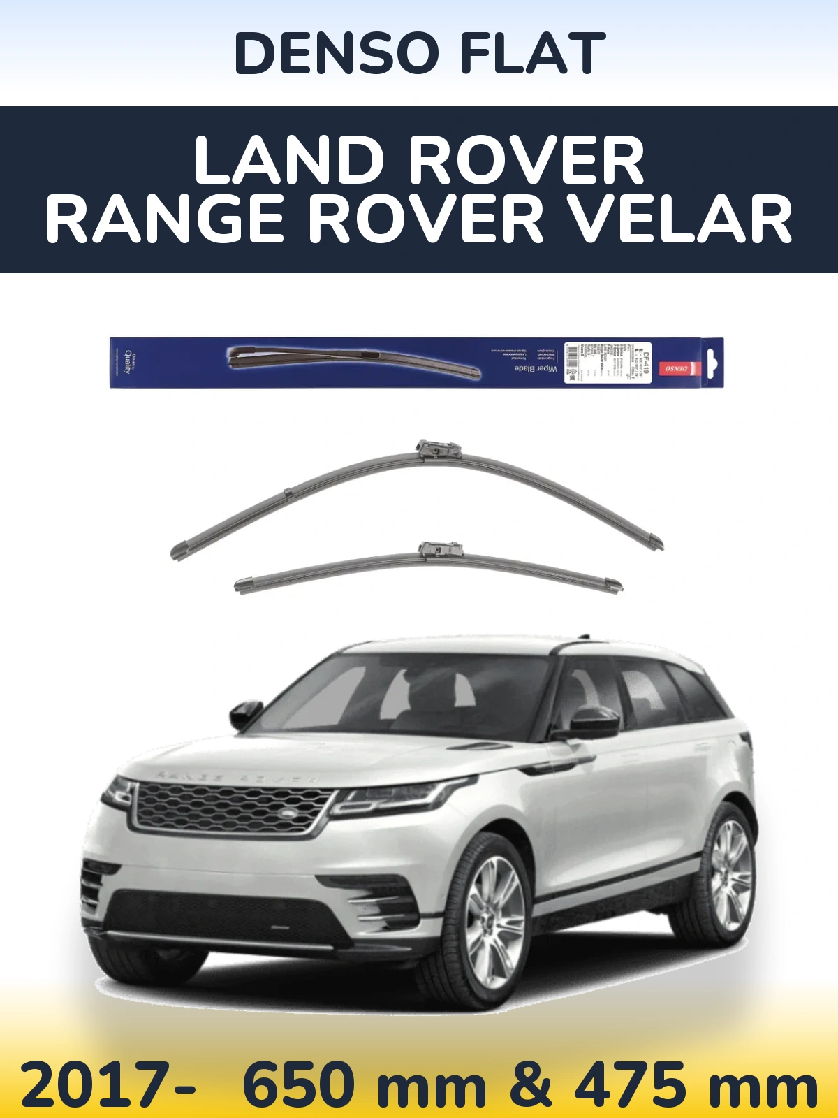Sada předních stěračů Denso Flat 650 a 475 mm pro Land Rover Range Rover Velar 2017-2026