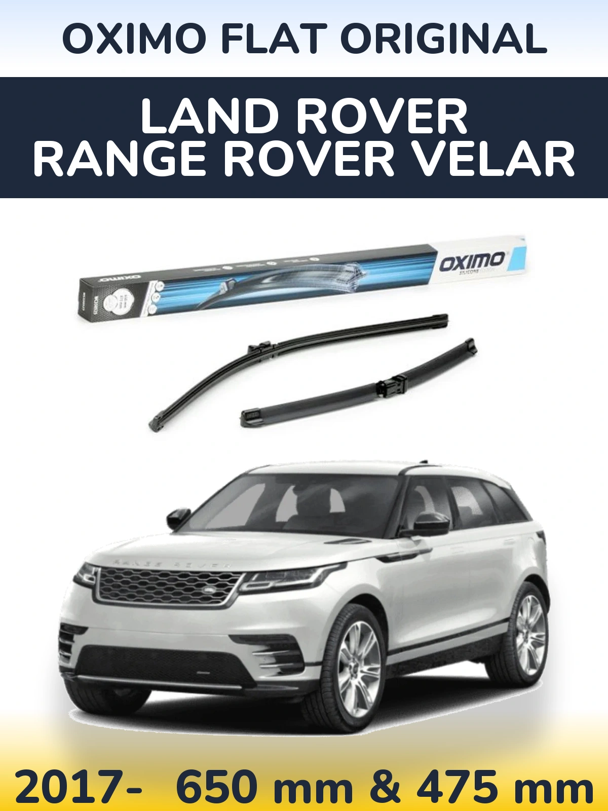 Sada předních stěračů Oximo Flat Original 650 a 475 mm pro Land Rover Range Rover Velar 2017-2026