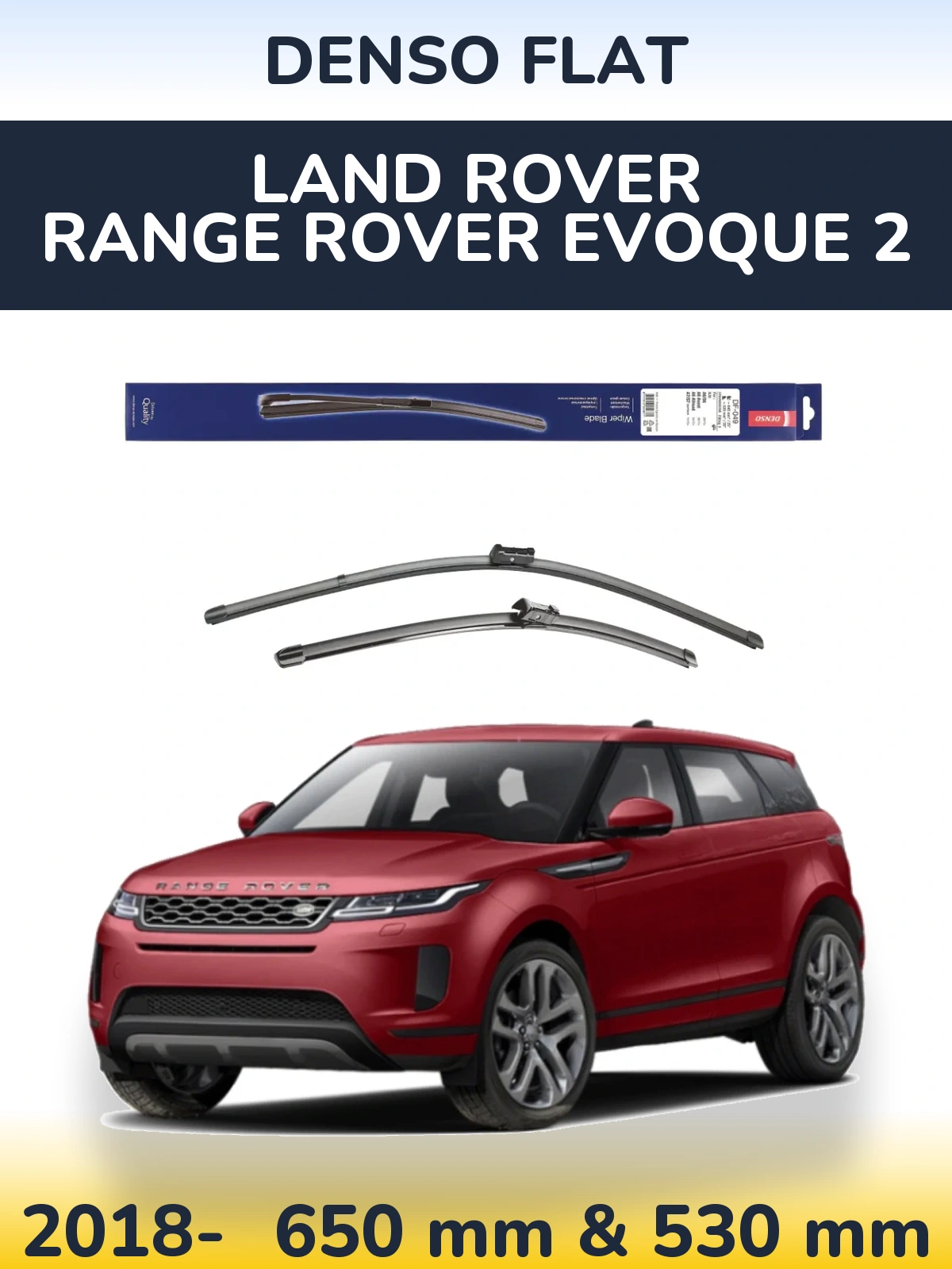 Sada předních stěračů Denso Flat 640 a 520 mm pro Land Rover Range Rover  Evoque 2 2018-2026