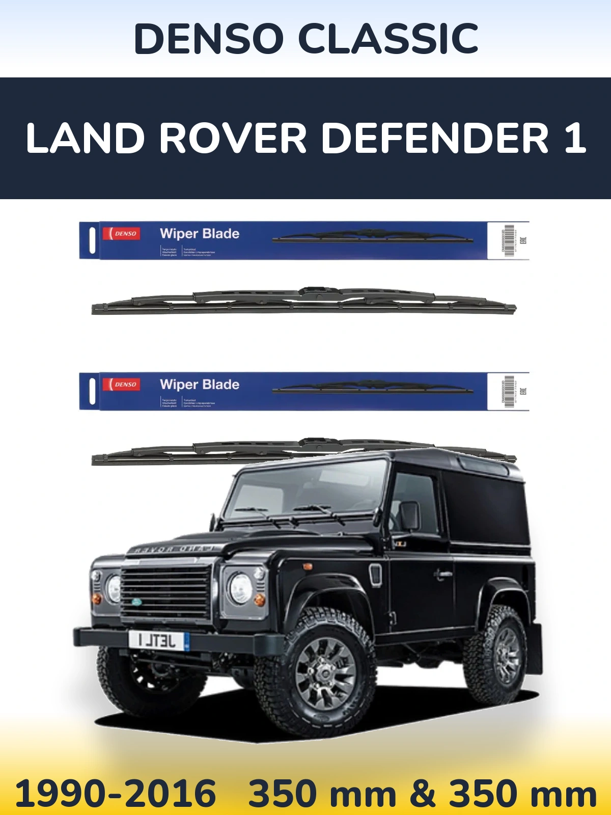Sada předních stěračů Denso Classic 350 a 350 mm pro Land Rover Defender 1 1990-2016