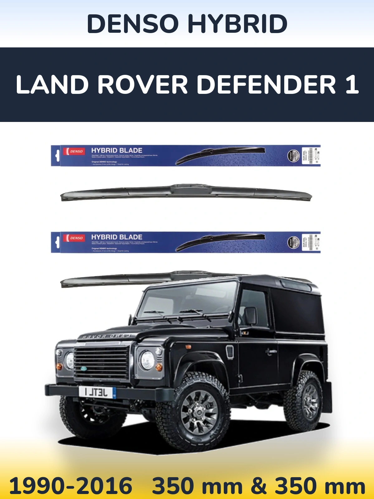 Sada předních stěračů Denso Hybrid 350 a 350 mm pro Land Rover Defender 1 1990-2016