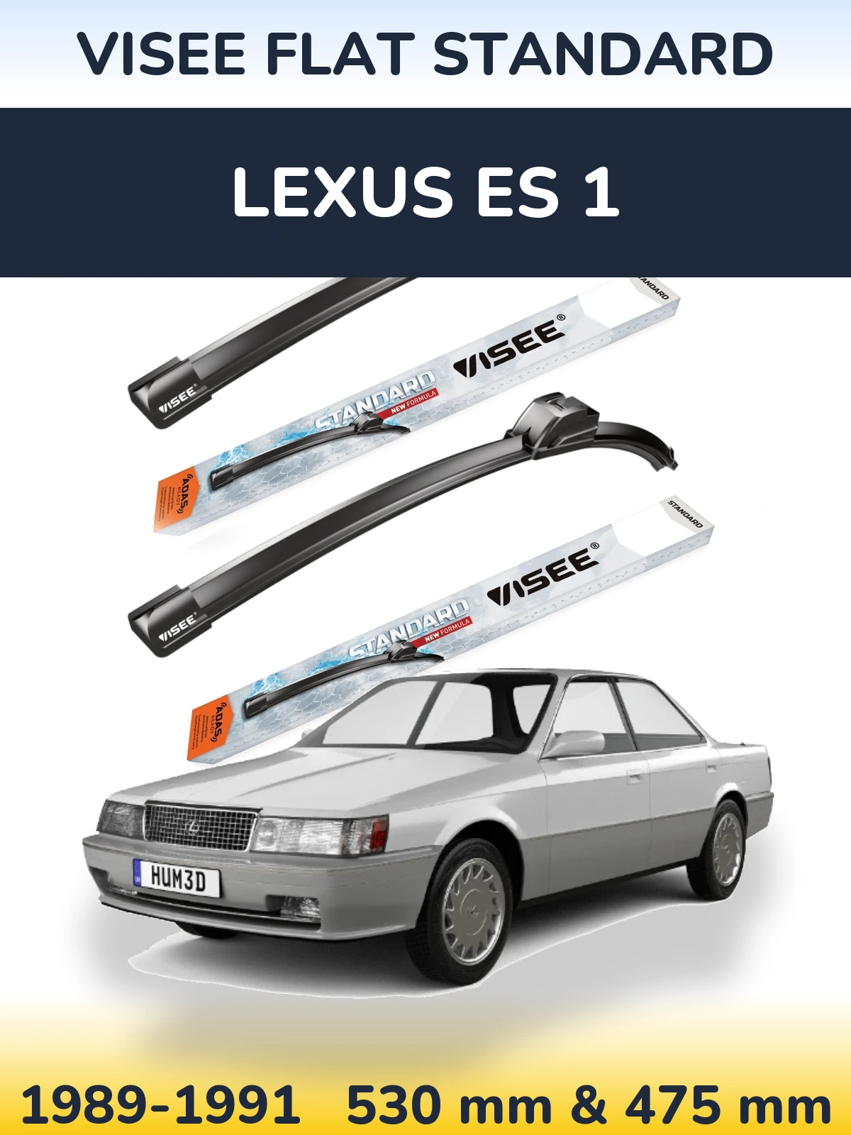Sada předních stěračů VISEE FLAT STANDARD 530 a 475 mm pro Lexus ES 1 1989-1991