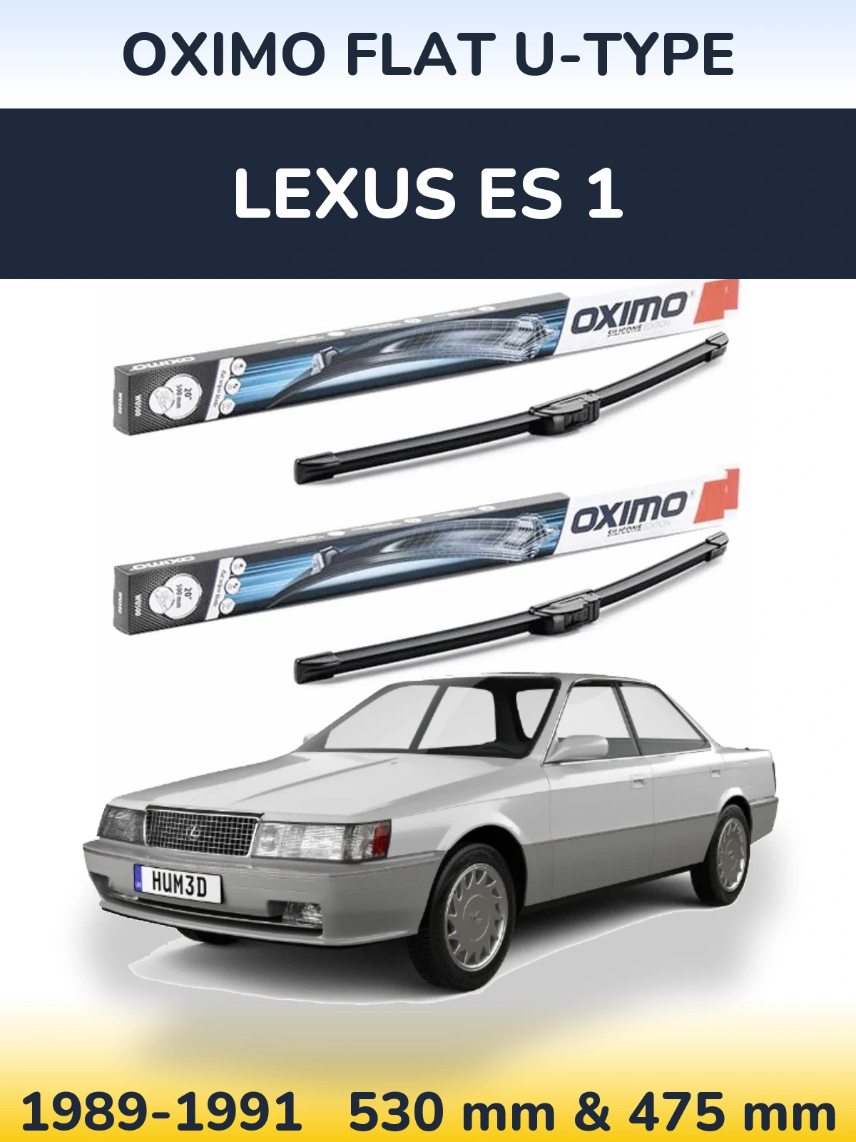 Sada předních stěračů Oximo Flat U-type 530 a 475 mm pro Lexus ES 1 1989-1991