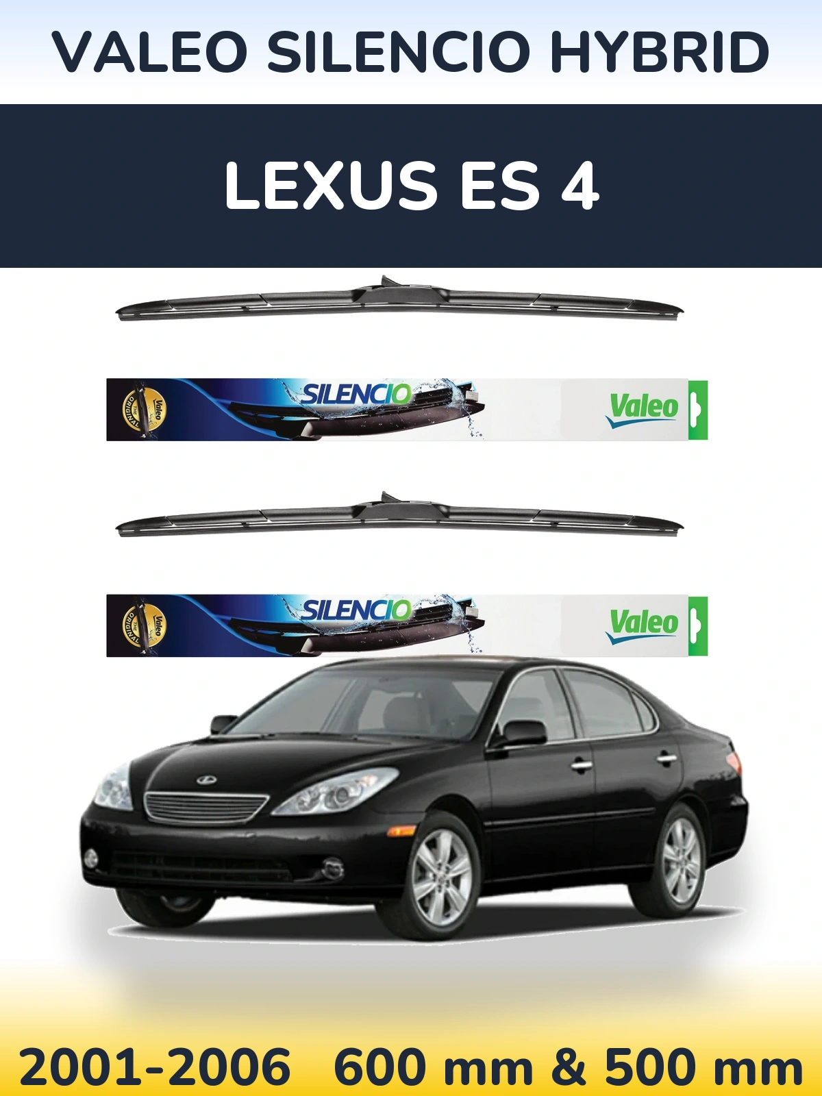 Комплект передніх щіток Valeo Silencio Hybrid 600 & 500 мм для Lexus ES 4 2001-2006