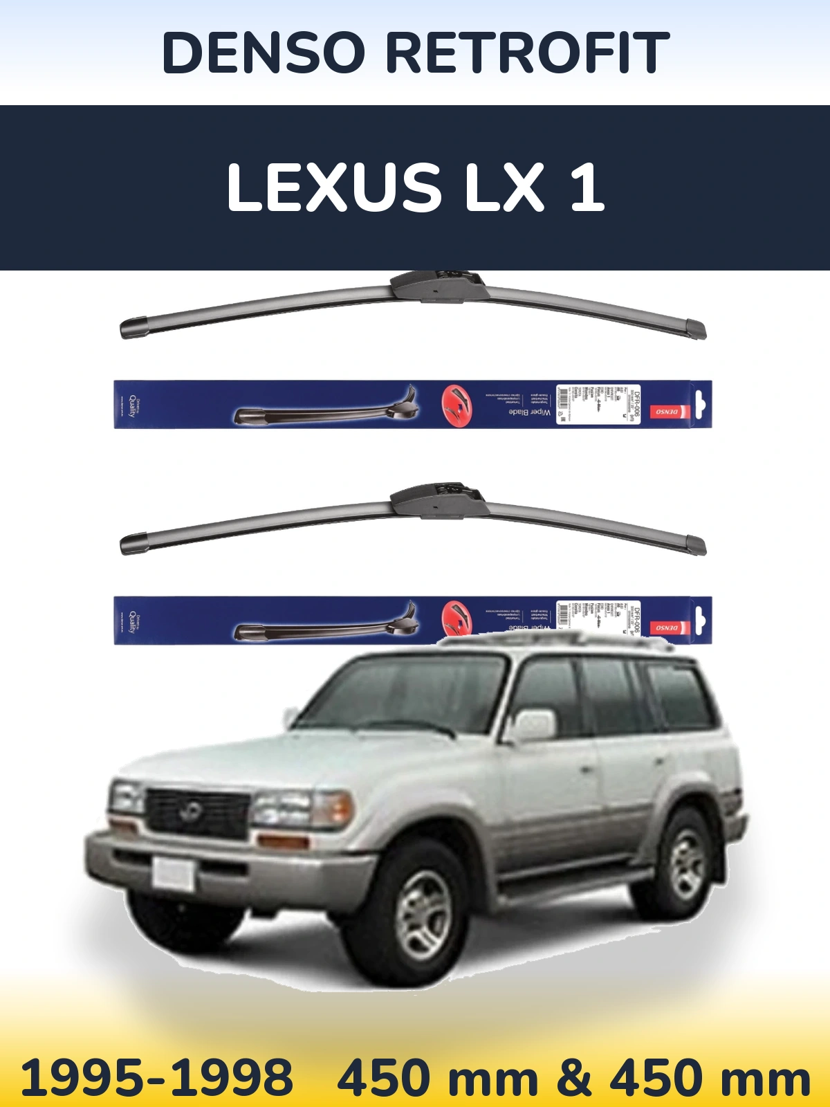 Sada předních stěračů Denso Retrofit 450 a 450 mm pro Lexus LX 1 1995-1998