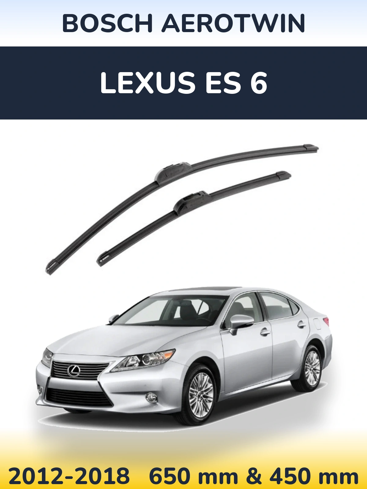 Sada předních stěračů BOSCH AeroTwin 650 a 450 mm pro Lexus ES 6 2012-2018