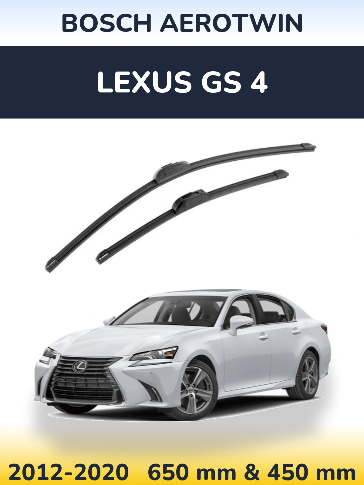 Sada předních stěračů BOSCH AeroTwin 650 a 450 mm pro Lexus GS 4 2012-2020