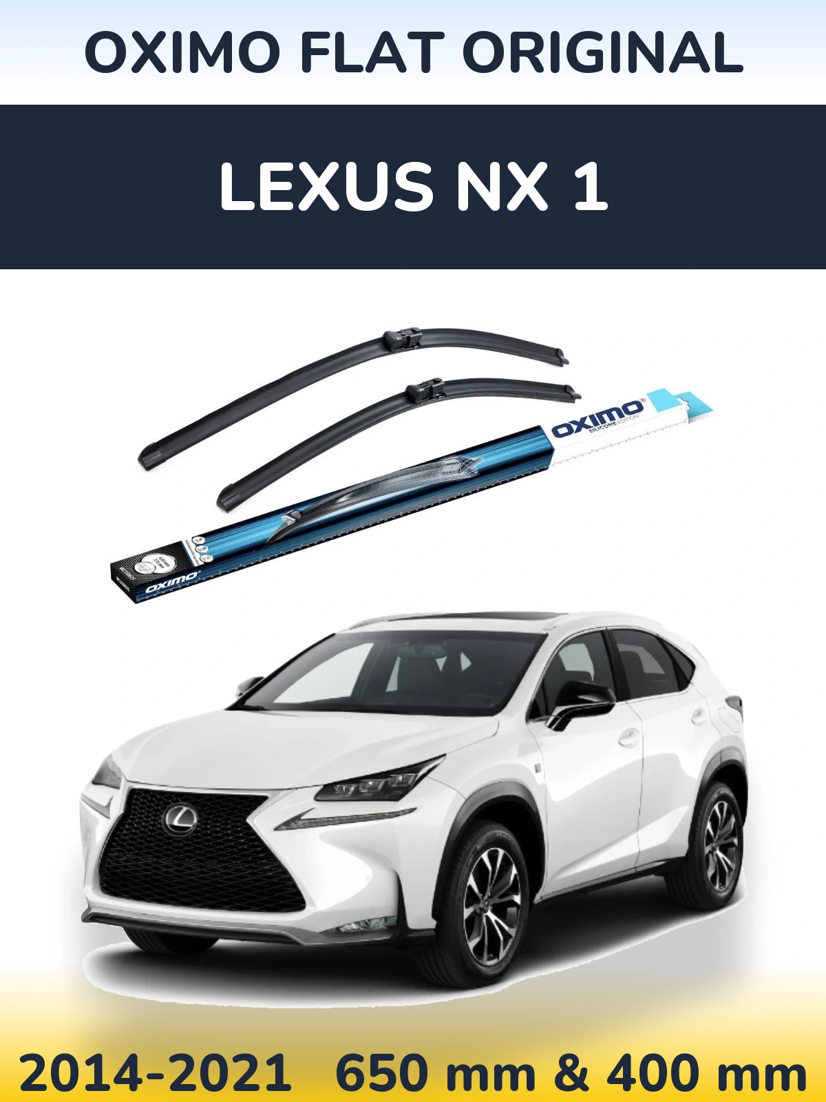 Sada předních stěračů Oximo Flat Original 650 a 400 mm pro Lexus NX 1 2014-2021