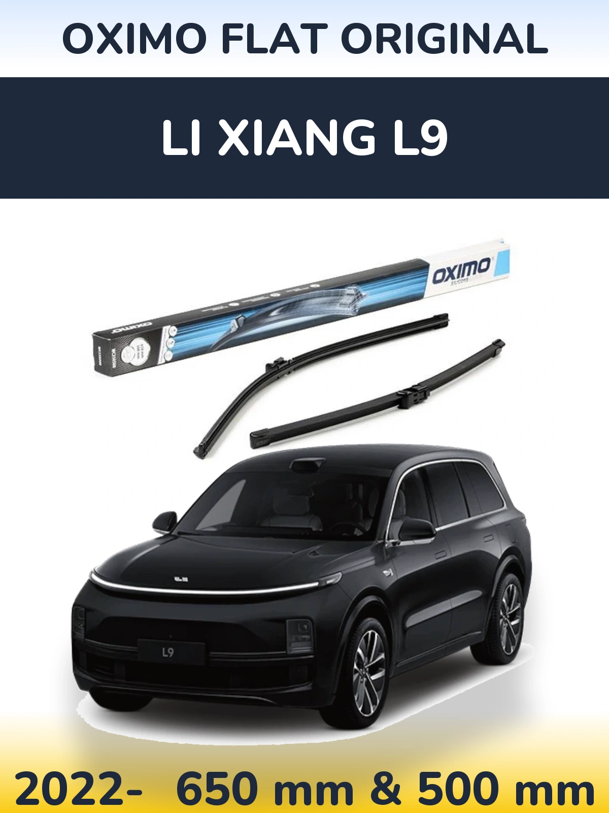 Комплект передніх щіток Oximo Flat Original 650 & 500 мм для Li Xiang L9 2022-2026