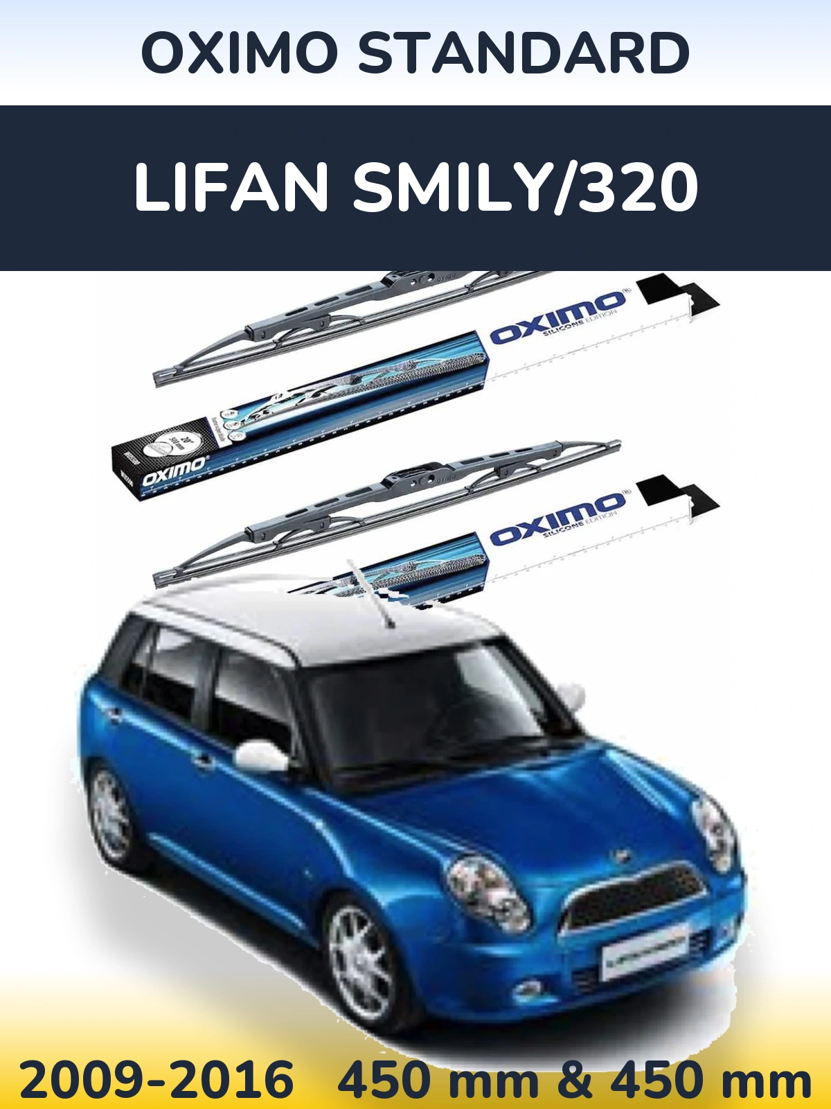 Sada předních stěračů Oximo Standard 450 a 450 mm pro Lifan Smily/320 2009-2016