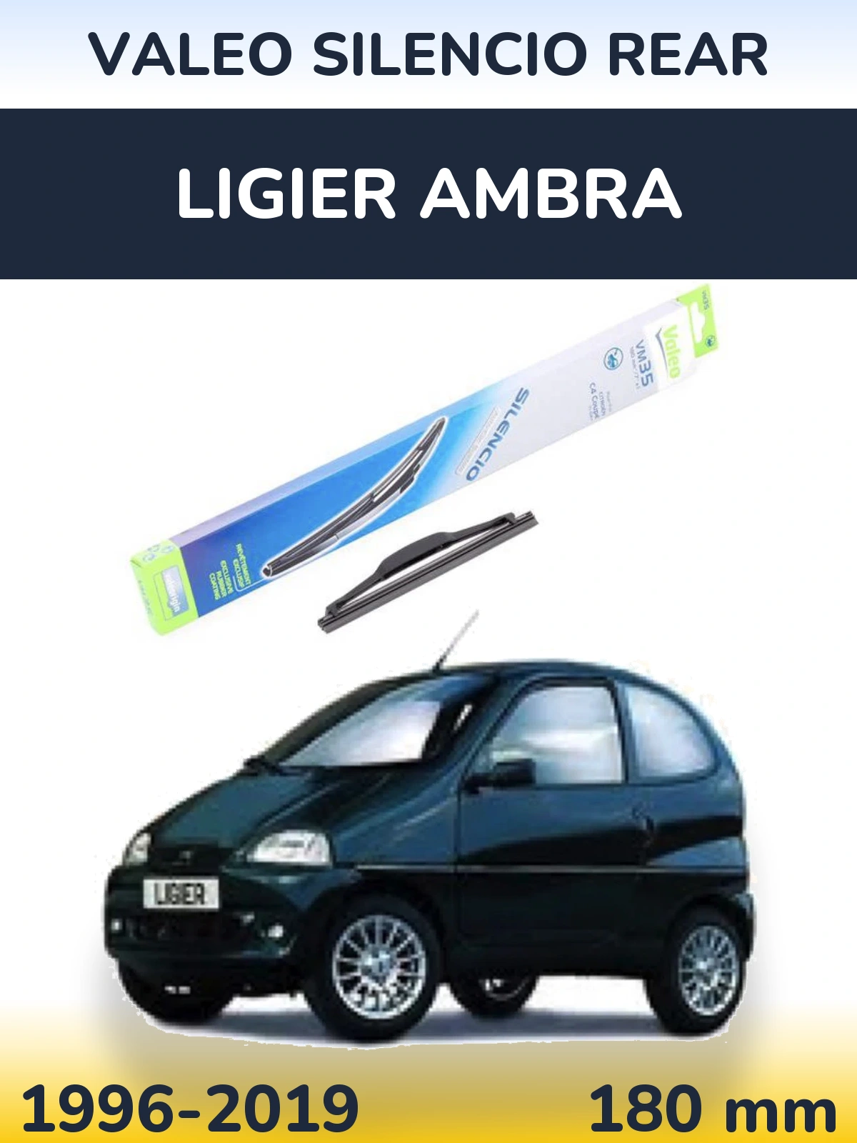 Zadní stěrač Valeo Silencio Rear 180 mm pro Ligier Ambra 1996-2019