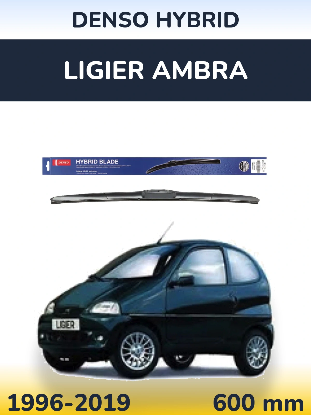 Přední stěrač Denso Hybrid 600 mm pro Ligier Ambra 1996-2019
