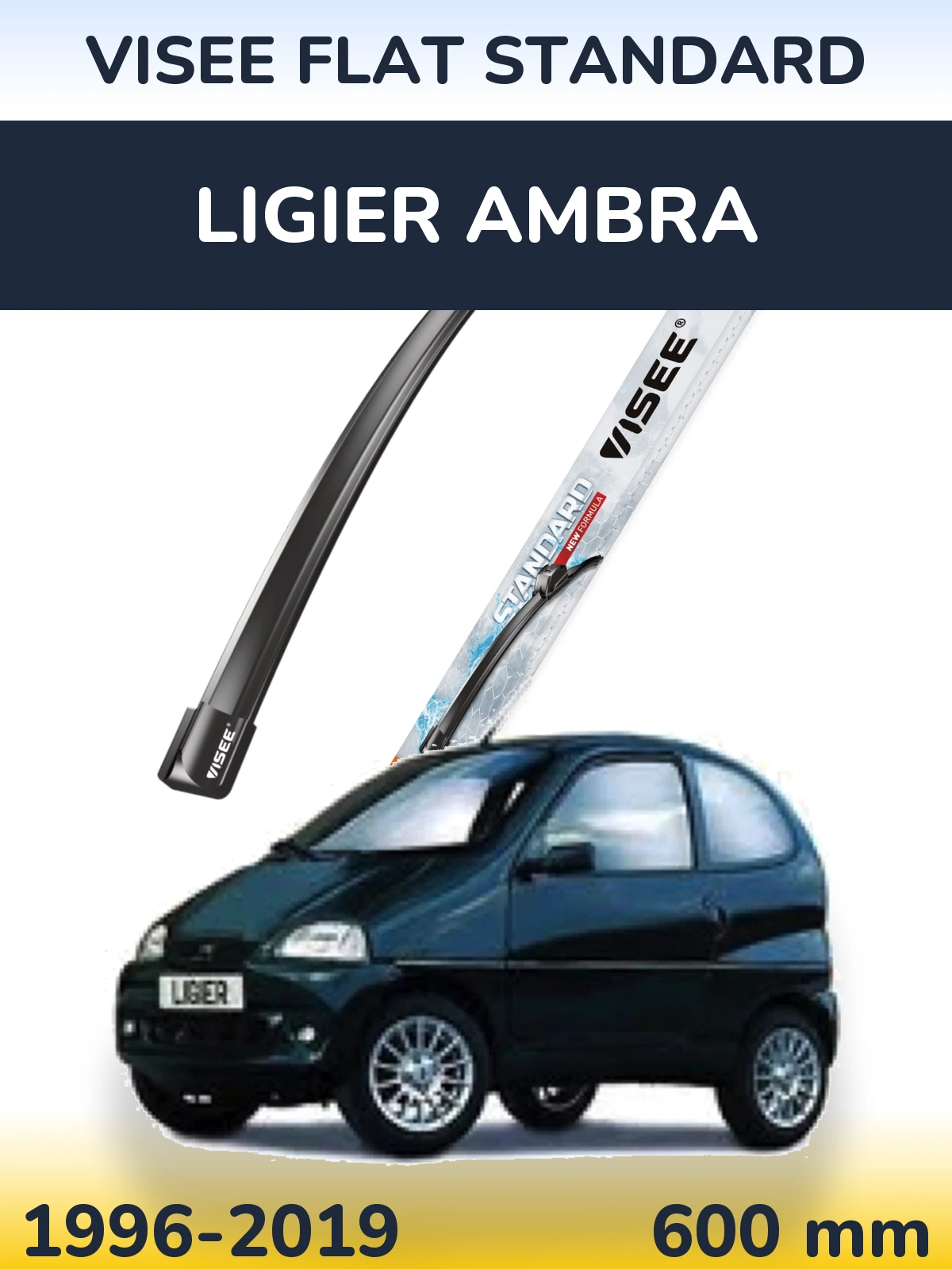 Přední stěrač VISEE FLAT STANDARD 600 mm pro Ligier Ambra 1996-2019