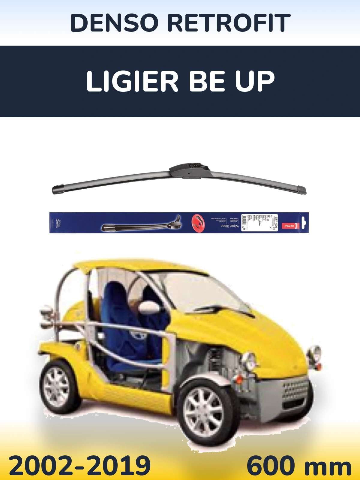 Přední stěrač Denso Retrofit 600 mm pro Ligier Be Up 2002-2019