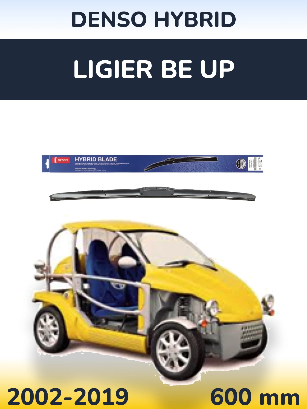 Přední stěrač Denso Hybrid 600 mm pro Ligier Be Up 2002-2019