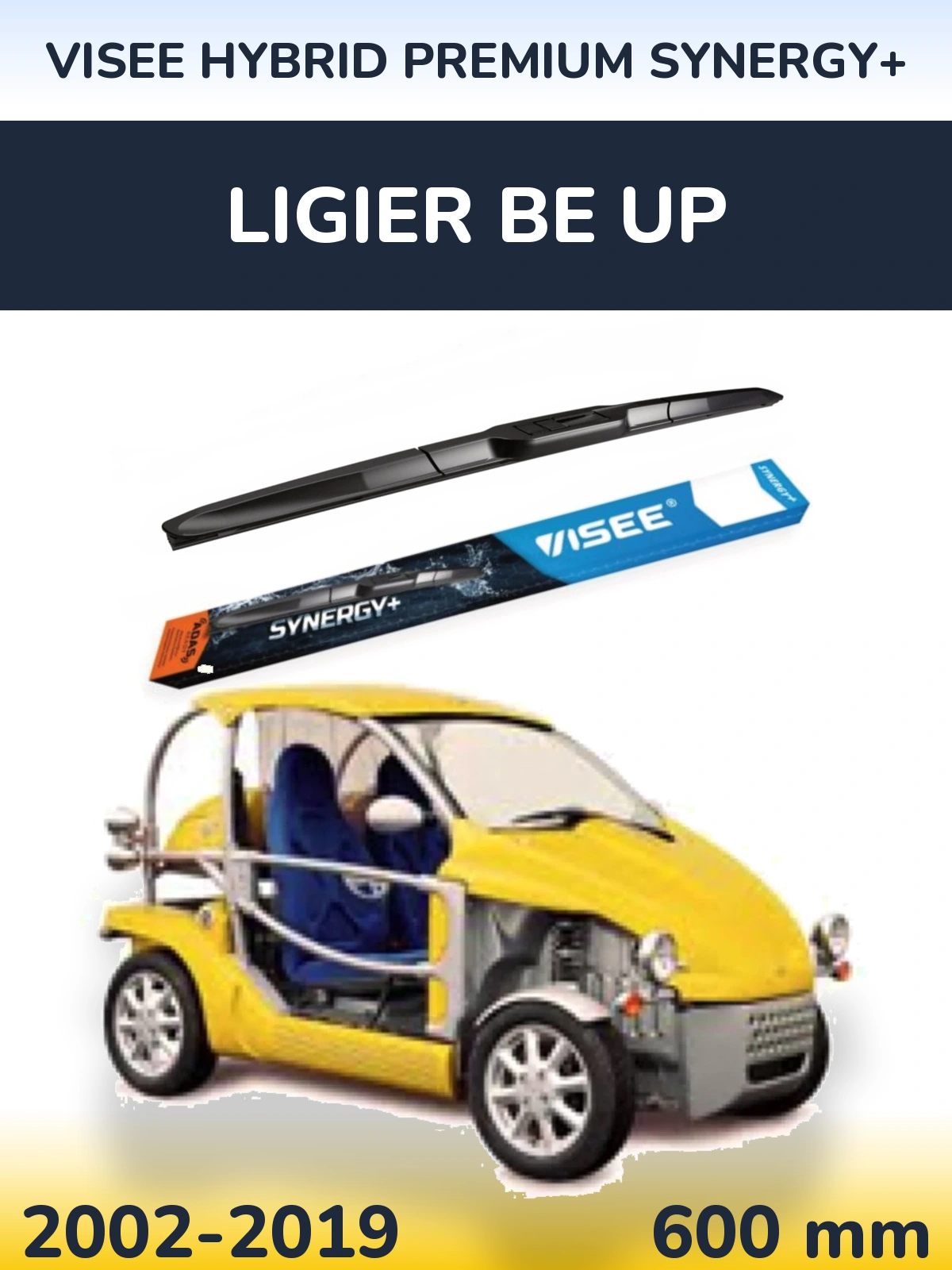 Přední stěrač VISEE HYBRID PREMIUM SYNERGY+ 600 mm pro Ligier Be Up 2002-2019