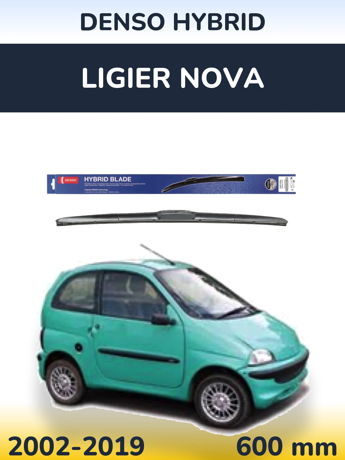 Přední stěrač Denso Hybrid 600 mm pro Ligier Nova 2002-2019