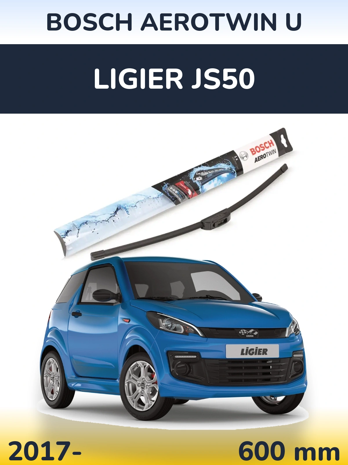 Přední stěrač BOSCH AeroTwin U 600 mm pro Ligier JS50 2017-2026