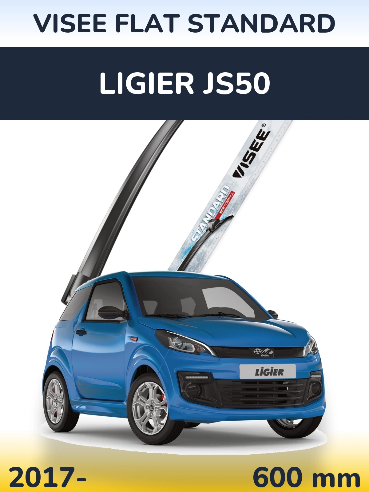 Přední stěrač VISEE FLAT STANDARD 600 mm pro Ligier JS50 2017-2026
