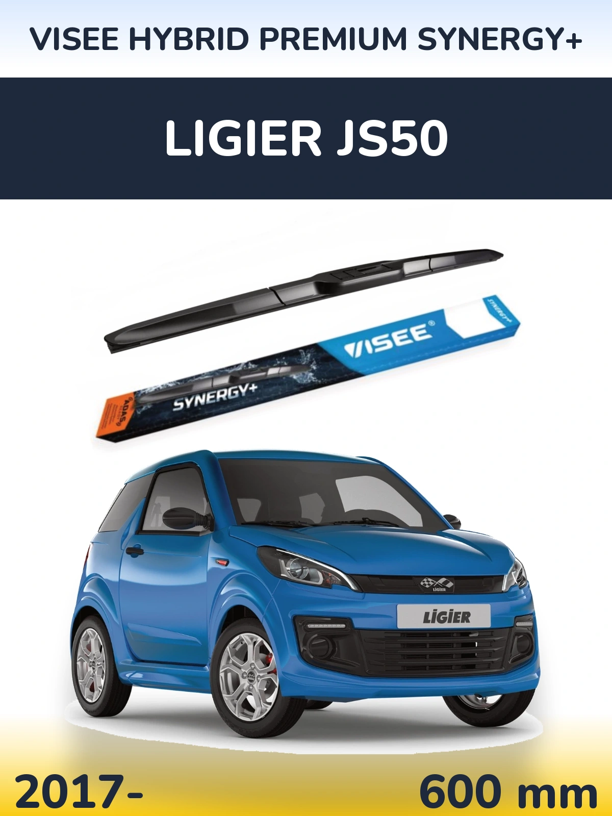Přední stěrač VISEE HYBRID PREMIUM SYNERGY+ 600 mm pro Ligier JS50 2017-2026