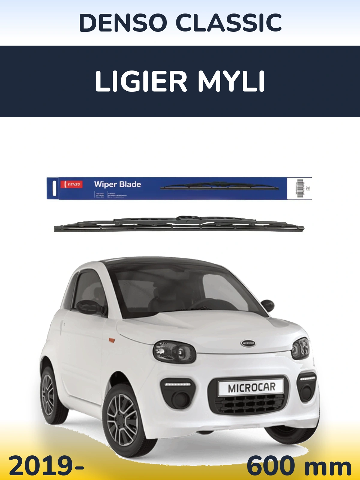 Přední stěrač Denso Classic 600 mm pro Ligier Myli 2019-2026
