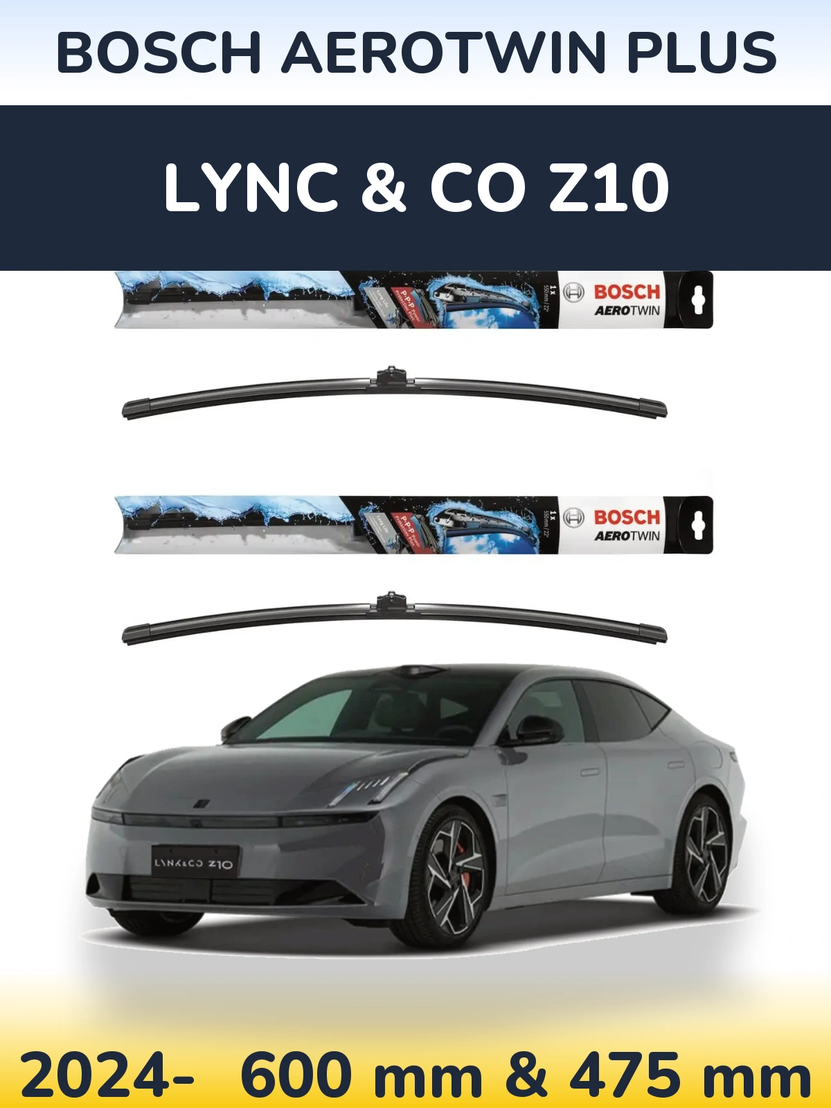 Sada předních stěračů BOSCH AeroTwin Plus 600 a 475 mm pro Lync & Co Z10 2024-2026