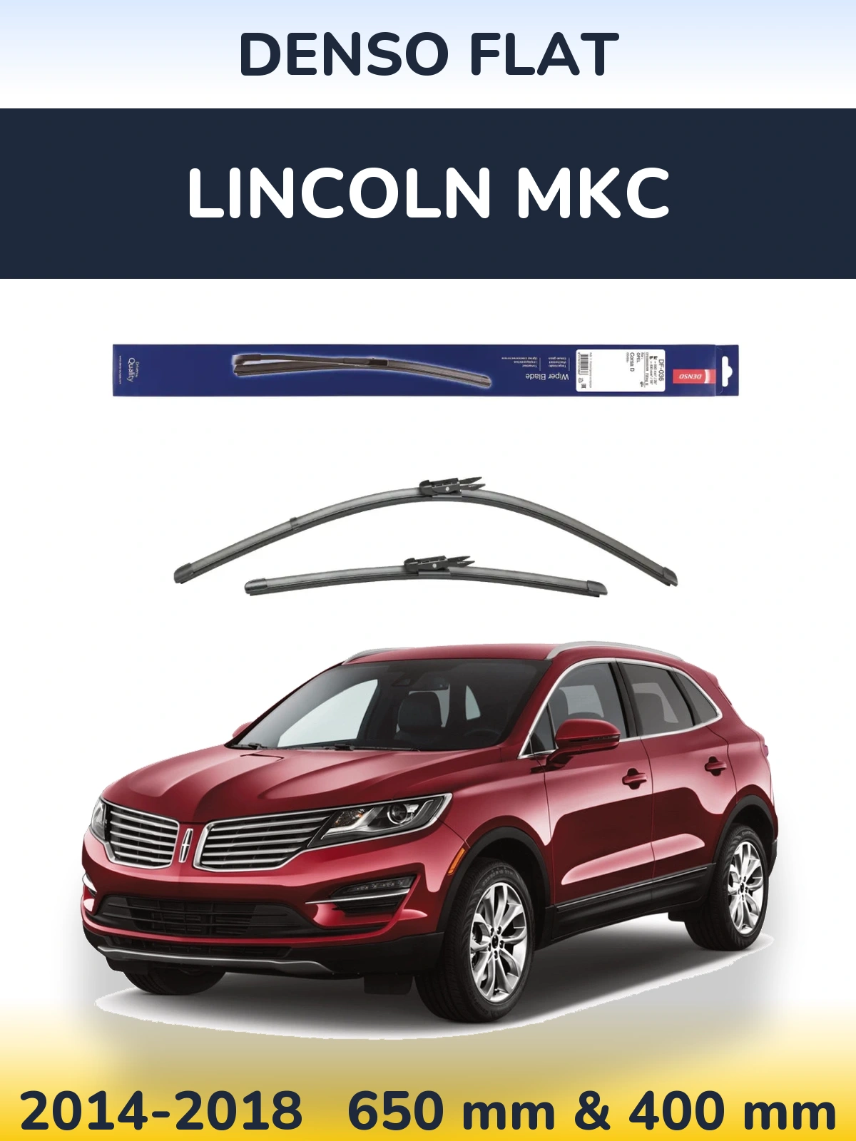 Sada předních stěračů Denso Flat 650 a 400 mm pro Lincoln MKC 2014-2018