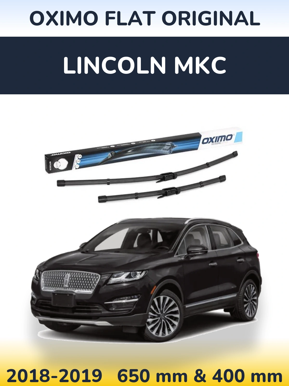 Sada předních stěračů Oximo Flat Original 650 a 400 mm pro Lincoln MKC 2018-2019