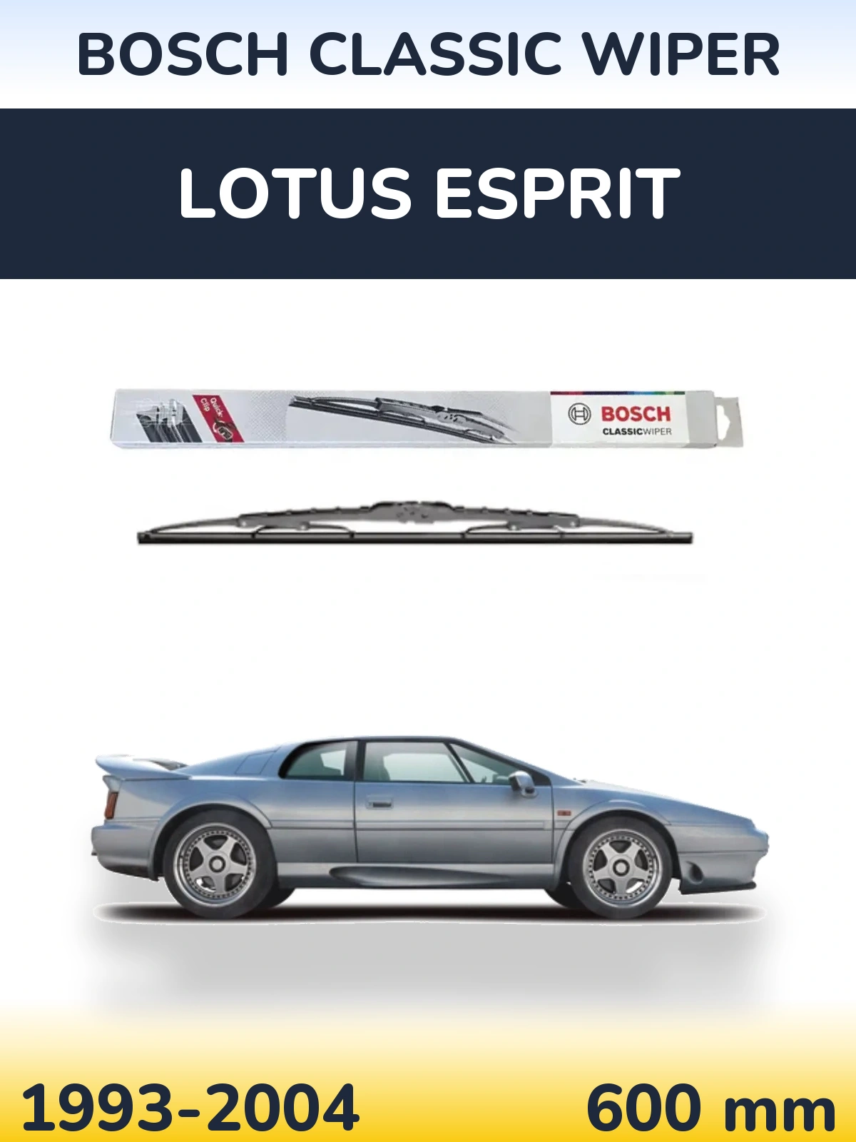 Přední stěrač BOSCH Classic Wiper 600 mm pro Lotus Esprit 1993-2004