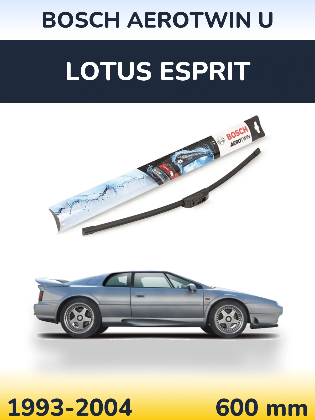 Přední stěrač BOSCH AeroTwin U 600 mm pro Lotus Esprit 1993-2004