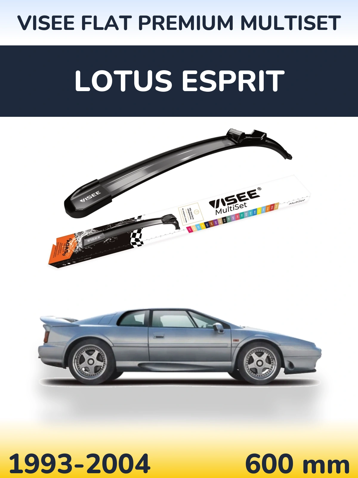 Přední stěrač VISEE FLAT PREMIUM MultiSet 600 mm pro Lotus Esprit 1993-2004