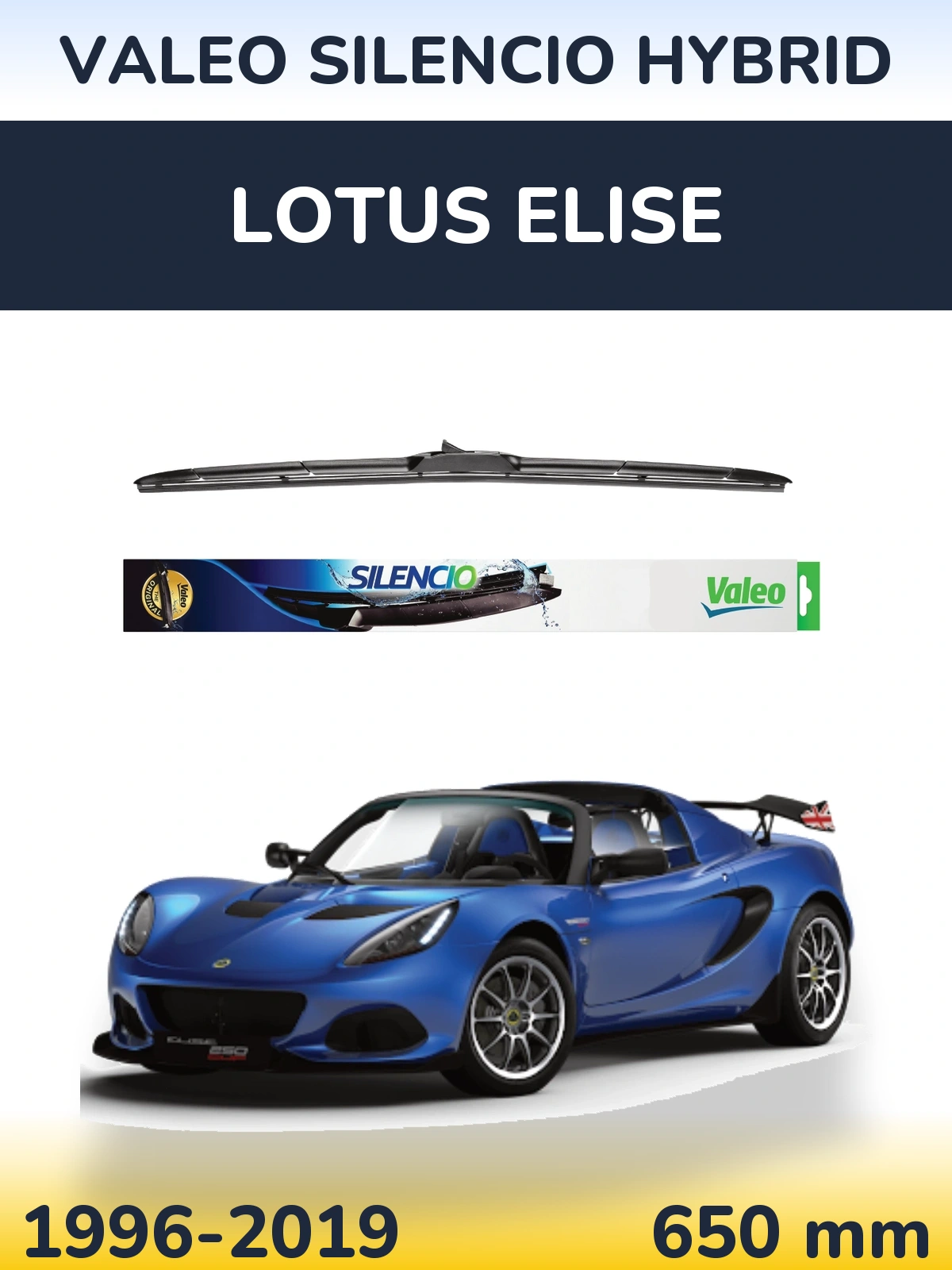 Přední stěrač Valeo Silencio Hybrid 650 mm pro Lotus Elise 1996-2019