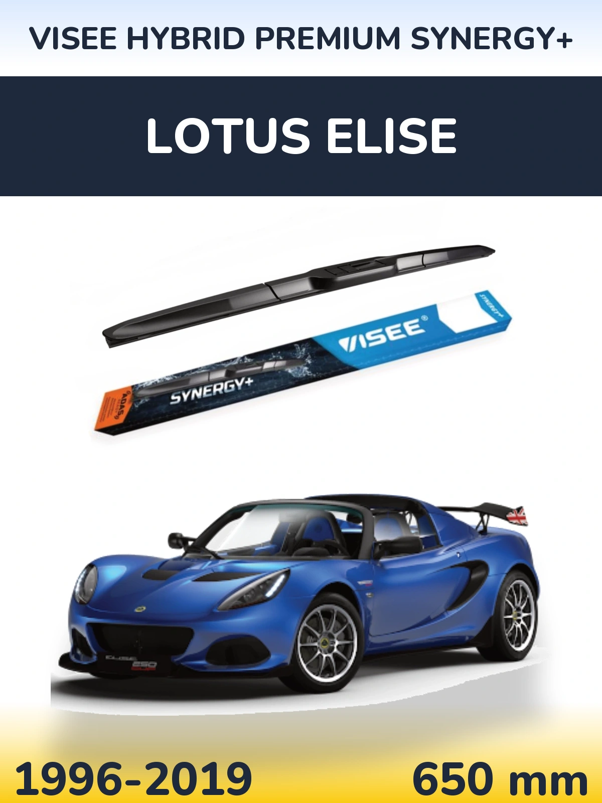 Přední stěrač VISEE HYBRID PREMIUM SYNERGY+ 650 mm pro Lotus Elise 1996-2019