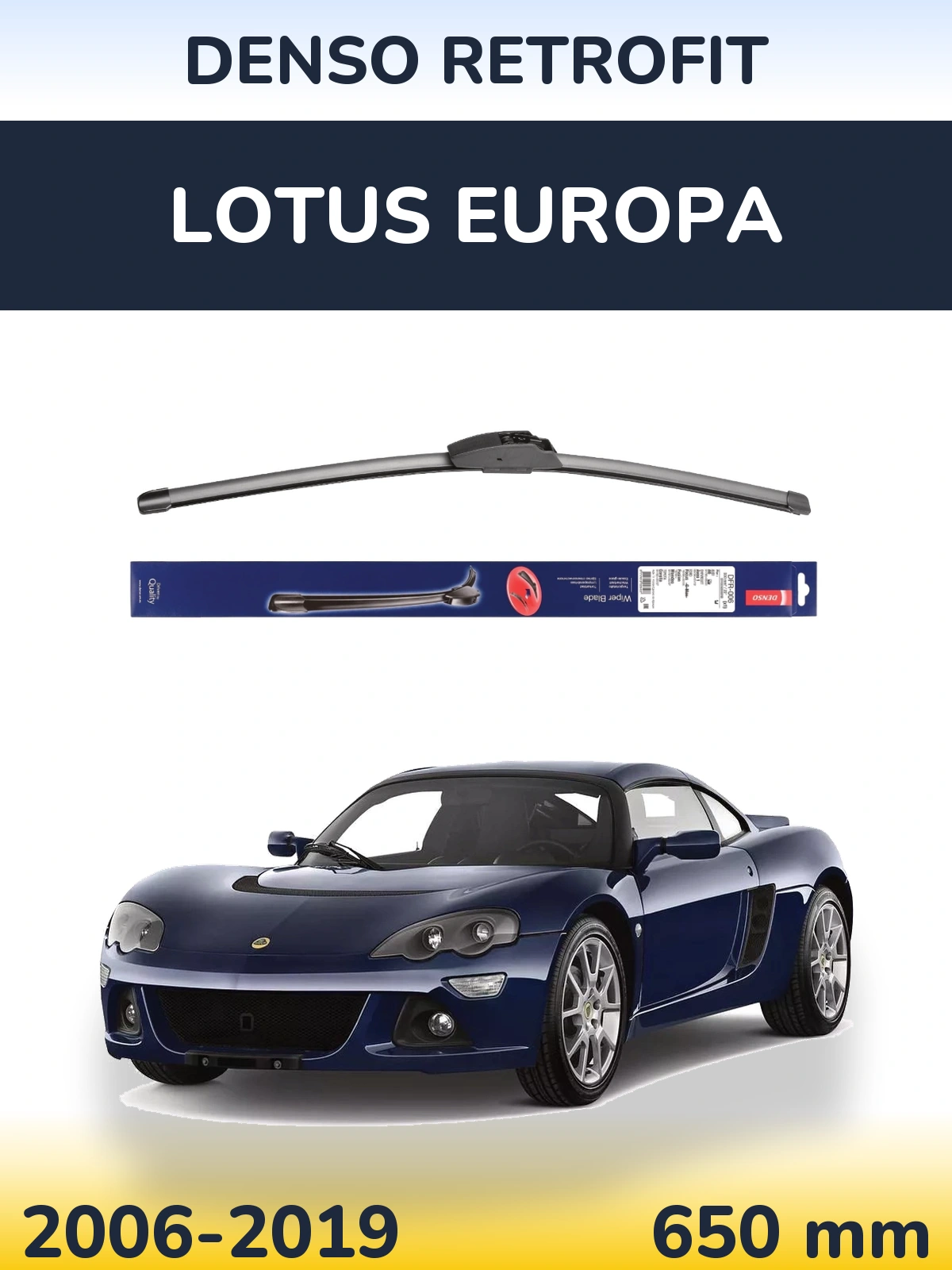 Přední stěrač Denso Retrofit 650 mm pro Lotus Europa 2006-2019