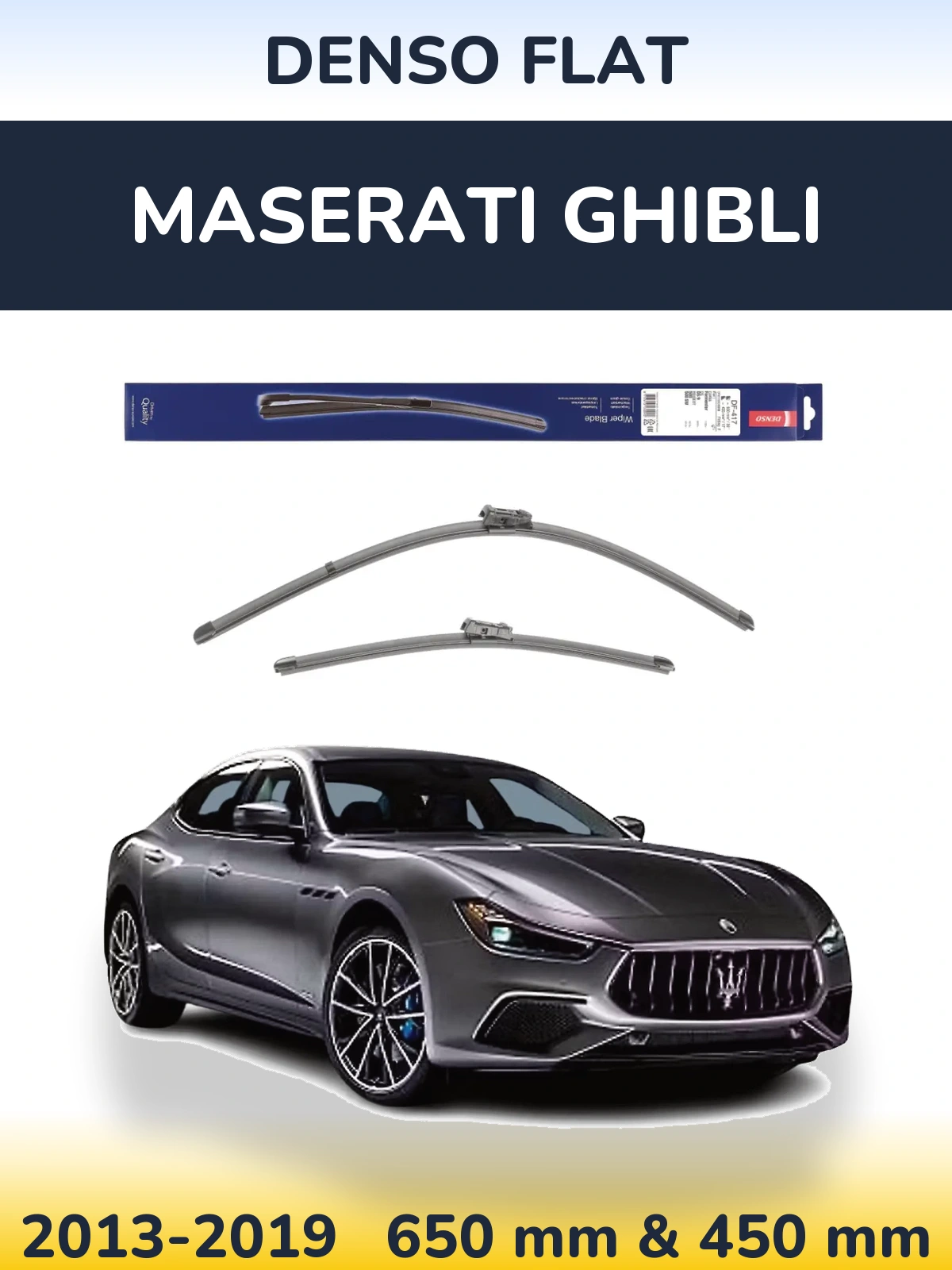 Комплект передніх щіток Denso Flat 650 & 450 мм для Maserati Ghibli 2013-2019