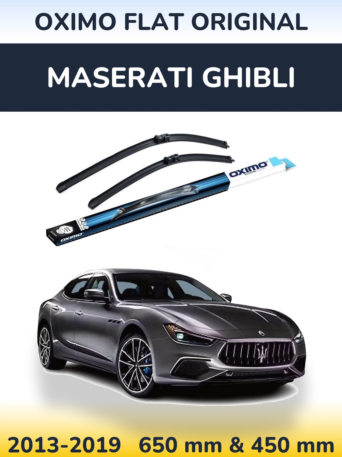 Комплект передніх щіток Oximo Flat Original 650 & 450 мм для Maserati Ghibli 2013-2019