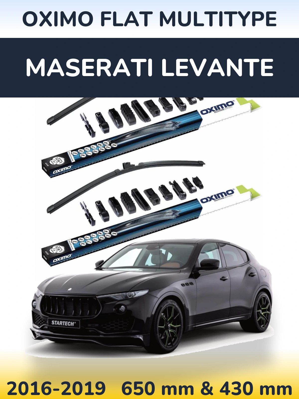 Sada předních stěračů Oximo Flat MultiType 650 a 430 mm pro Maserati Levante 2016-2019