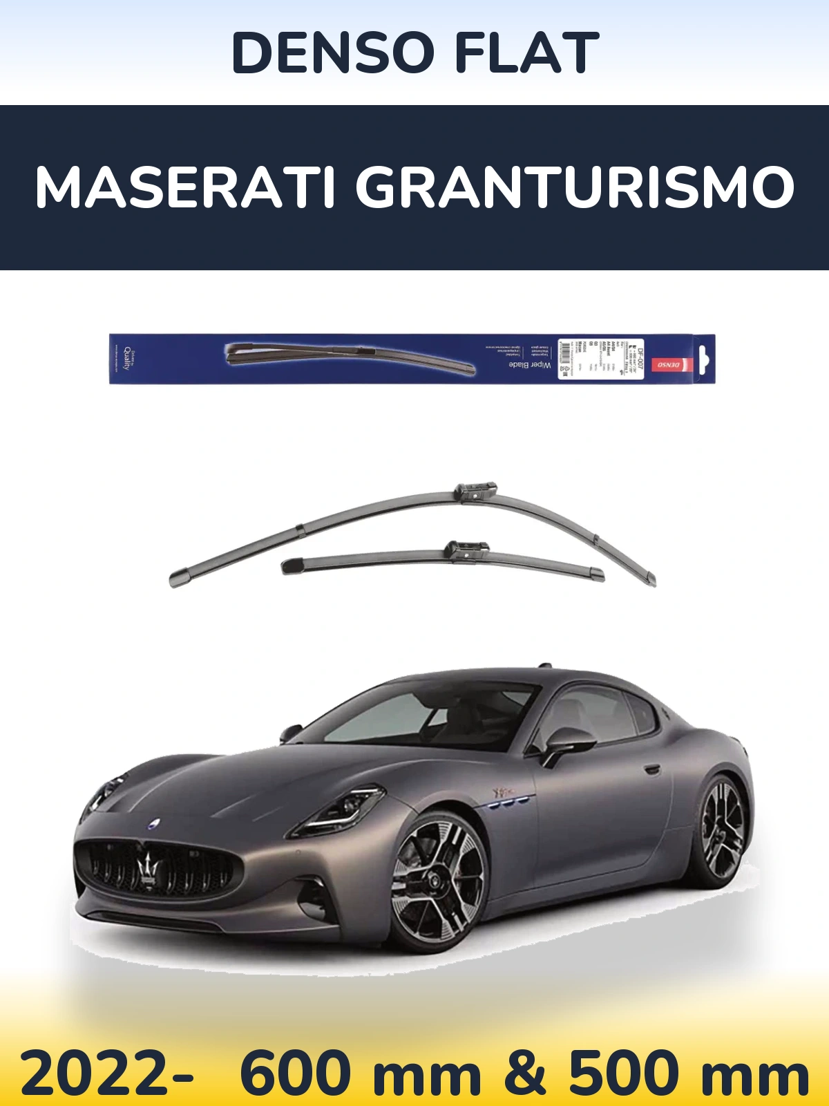 Sada předních stěračů Denso Flat 600 a 500 mm pro Maserati GranTurismo 2022-2026