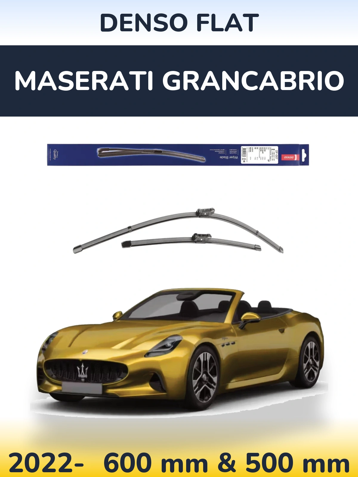 Sada předních stěračů Denso Flat 600 a 500 mm pro Maserati GranCabrio 2022-2026
