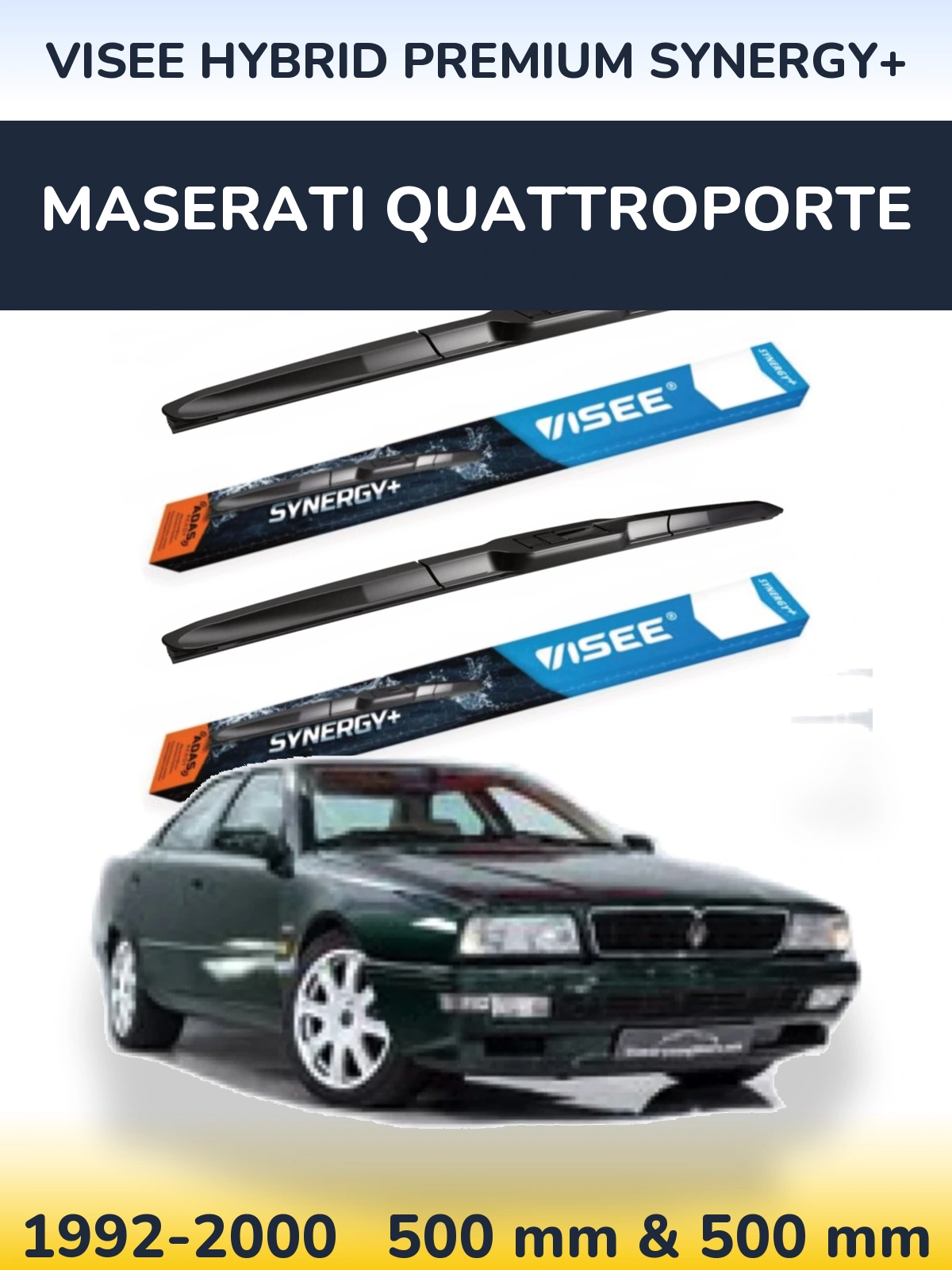 Sada předních stěračů VISEE HYBRID PREMIUM SYNERGY+ 500 a 500 mm pro Maserati Quattroporte 1992-2000