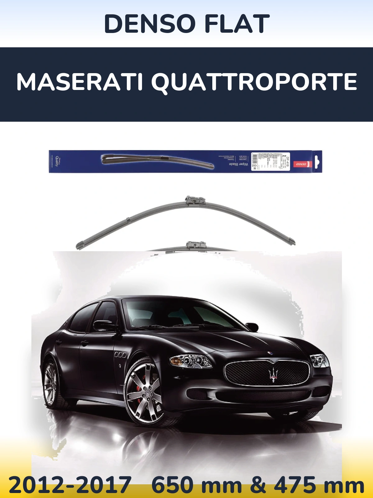 Sada předních stěračů Denso Flat 650 a 475 mm pro Maserati Quattroporte 2012-2017