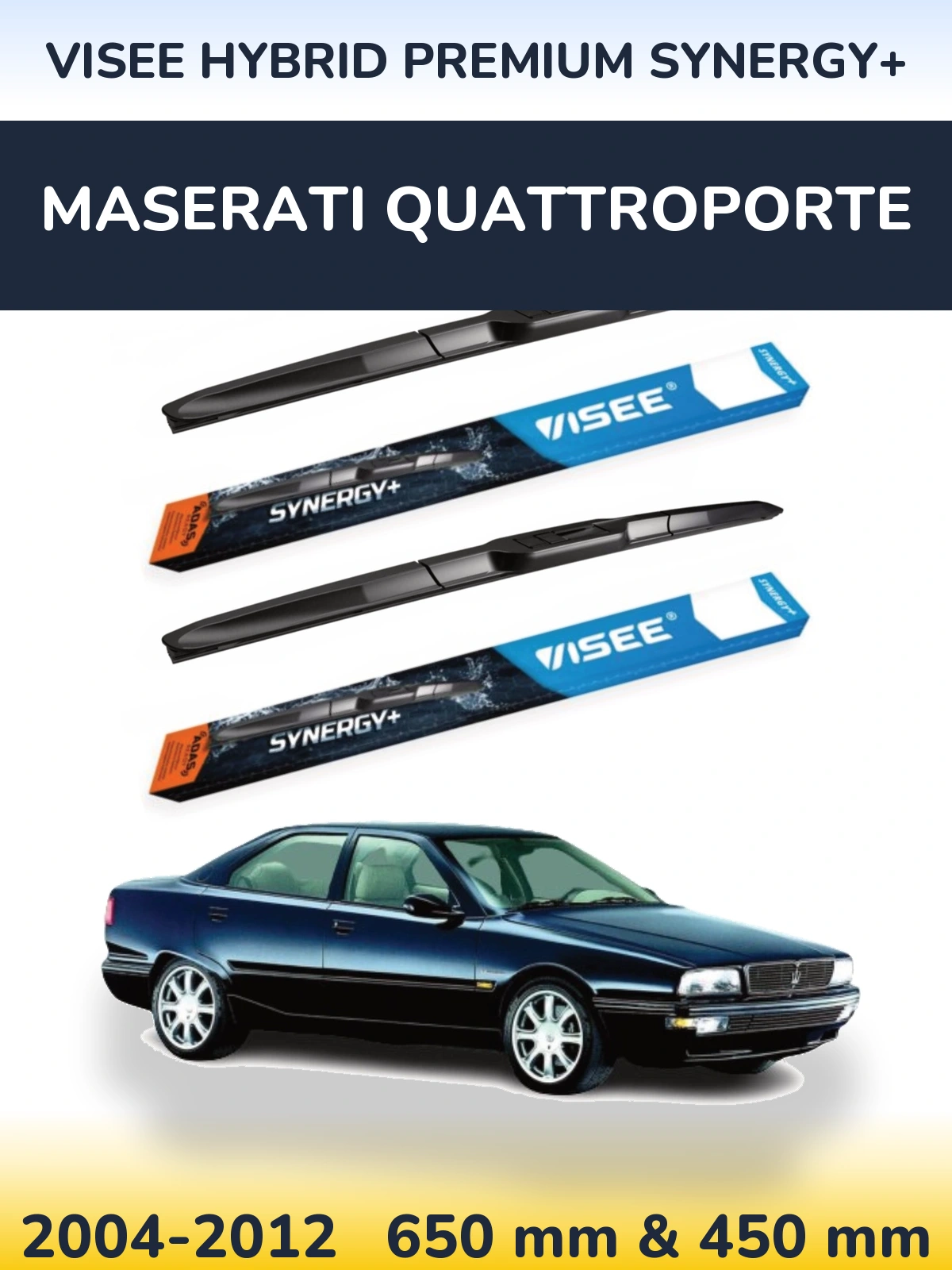 Sada předních stěračů VISEE HYBRID PREMIUM SYNERGY+ 650 a 450 mm pro Maserati Quattroporte 2004-2012
