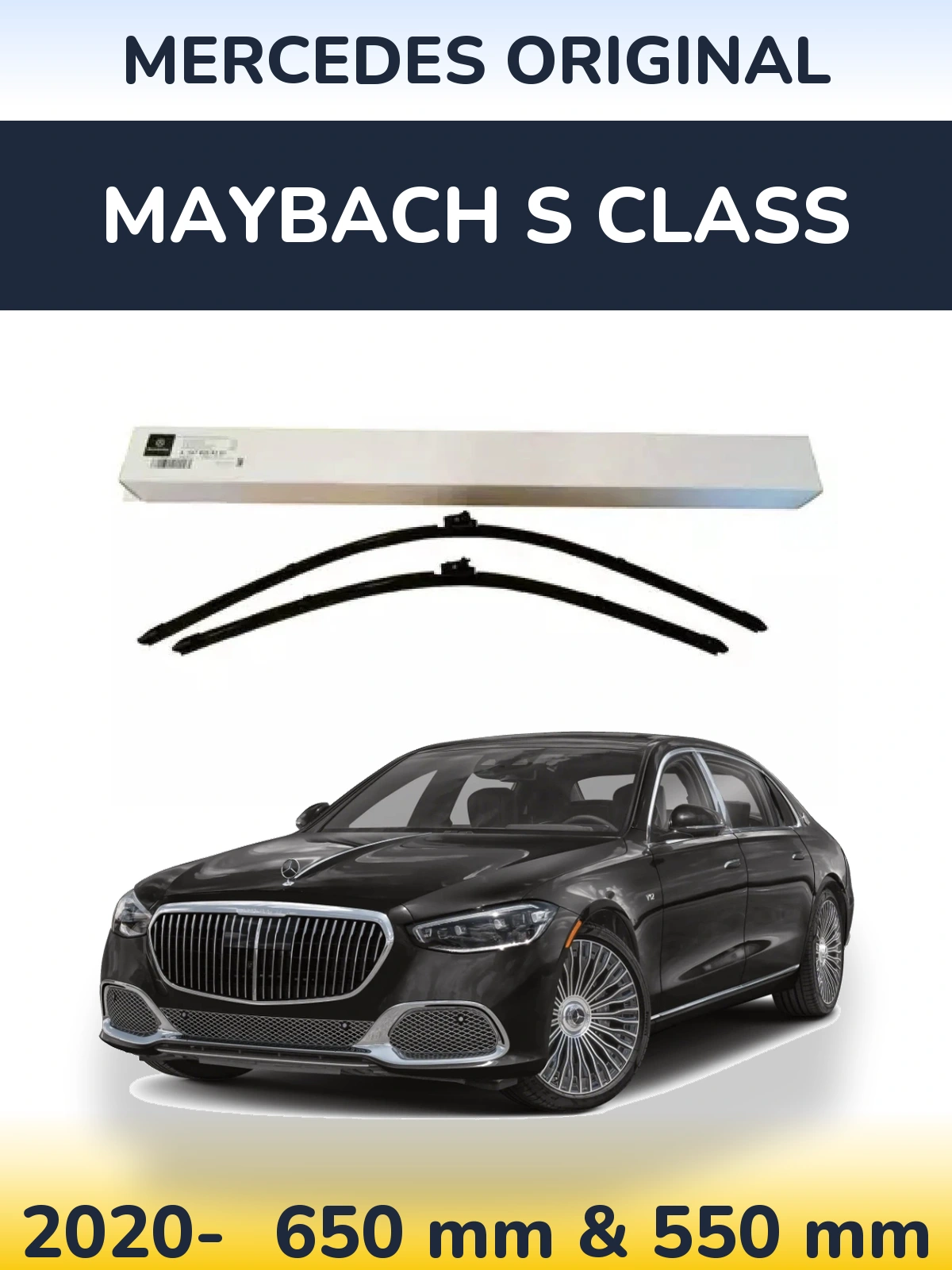 Sada předních stěračů Mercedes OEM Mercedes Original 650 a 550 mm pro Maybach S Class 2020-2026